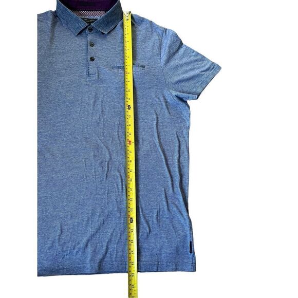 Ted Baker Mens Blue Short Sleeve Button-Down Collar Polo Shirt Size 6 M - Picture 9 of 9